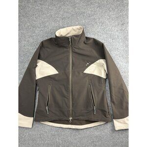 Ibex Jacket Womens Large Brown Beige ClimaWool Softshell Full Zip Outdoor Hiking